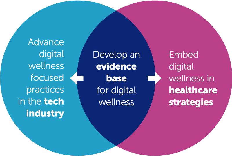 Advance digital wellness focused practices in the tech industry Embed digital wellness in healthcare strategies