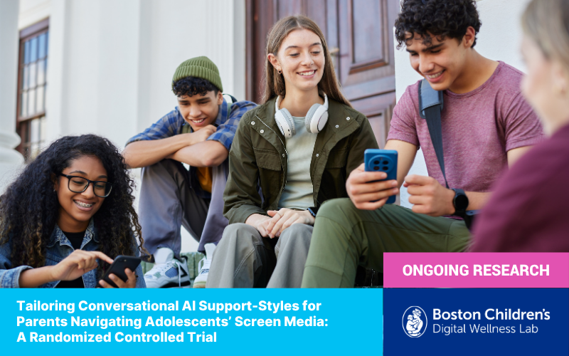 Ongoing Research: Tailoring Conversational AI Support-Styles for Parents Navigating Adolescents' Screen Media: A Randomized Controlled Trial
