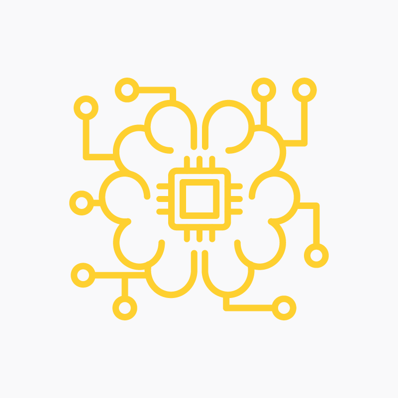 AI icon - flower merged with circuitry
