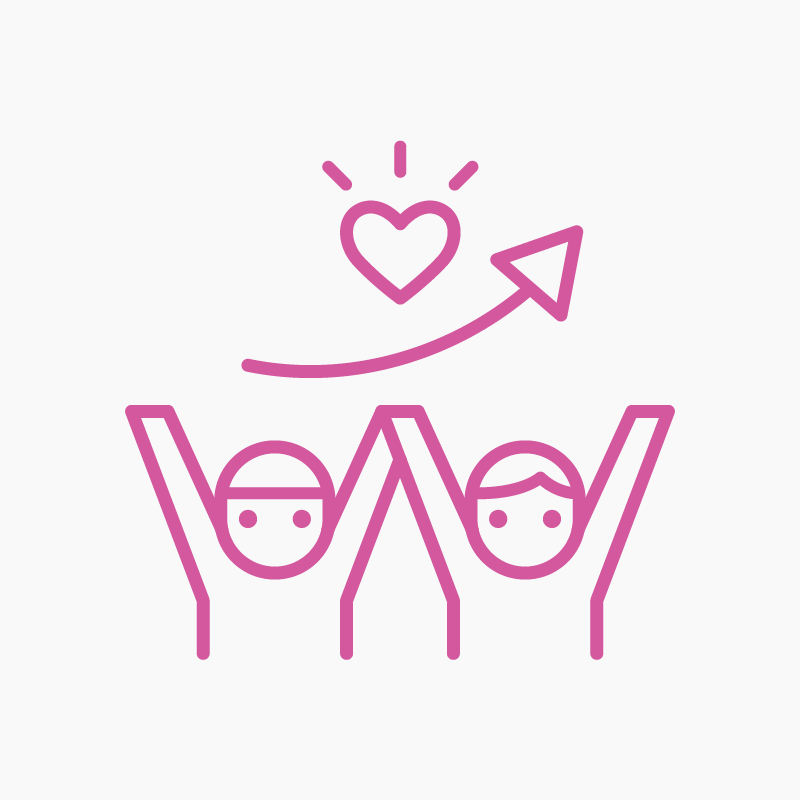 Prosocial Development icon - happy relationship people