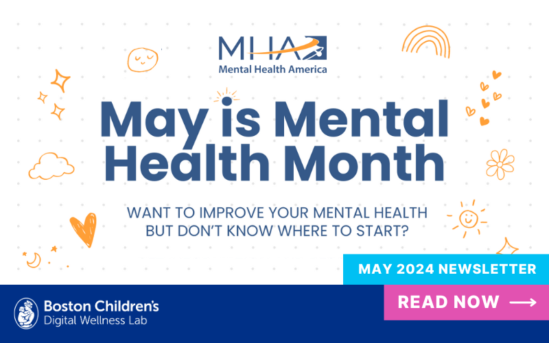 May 2024 Newsletter cover image - MHA, May is Mental Health Month