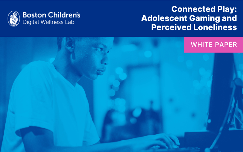 White Paper: Connected Play: Adolescent Gaming and Perceived Loneliness