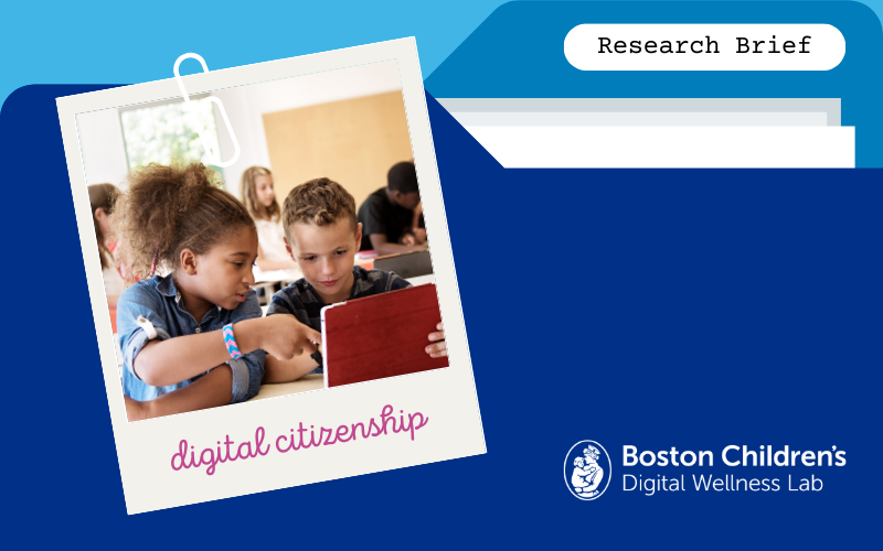 digital citizenship research brief - kids using tablets at school
