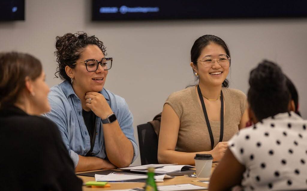 A few attendees in conversation