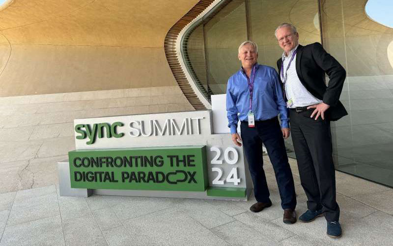 Michael at the entrance to the sync summit